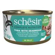 12x Schesir Katten Natvoer Blik Tonijn en Zeebrasem 85 gr