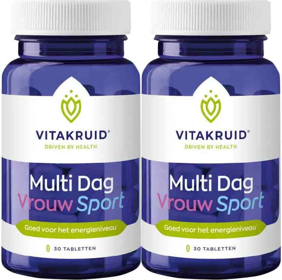 2x Vitakruid Multi Dag Vrouw Sport 30 tabletten