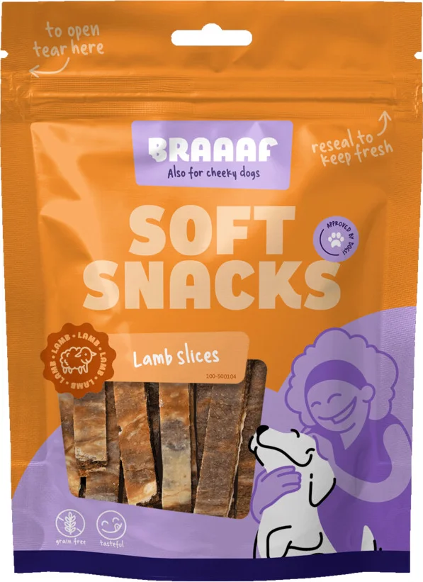 Braaaf Hondensnack Reepjes Lamsvlees met Vis 85 gr