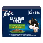 4x Felix Kattenvoer Nat Pouch in Gelei Elke Dag Feest Groente Selectie 12 x 85 gr