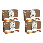 4x Gourmet Gold Kattenvoer Nat Fijne Hapjes Multipack Rood 12 x 85 gr