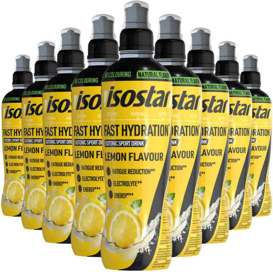 9x Isostar Fast Hydration & Perform Lemon 500 ml