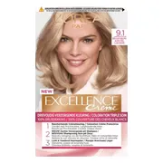 L'Oréal Excellence Crème Permanente Crèmekleuring 9.1 Zeer Licht Asblond