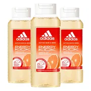 3x Adidas Shower Gel Active Skin & Mind Energy Kick W 250 ml