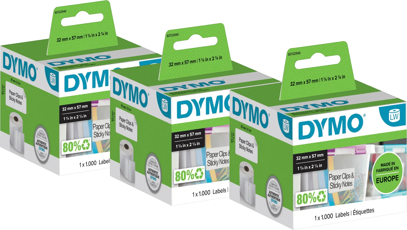 DYMO Verwijderbaar Etiket 32x57mm 1000 stuks 3-pack