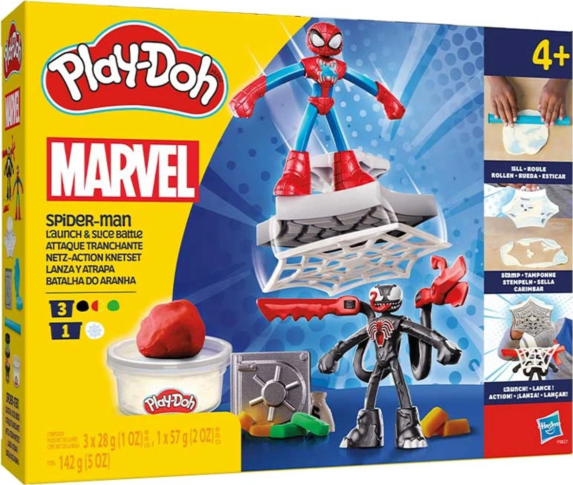 Play-Doh Marvel Spider-Man Werp en Snij Speelset - Boetseerklei - Inclusief 2 figuren