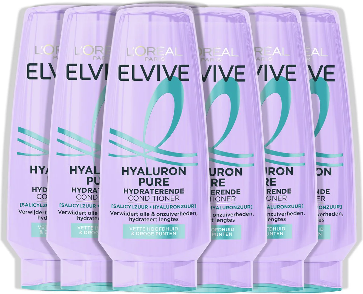 6x L'Oréal Elvive Hyaluron Pure Conditioner 200 ml