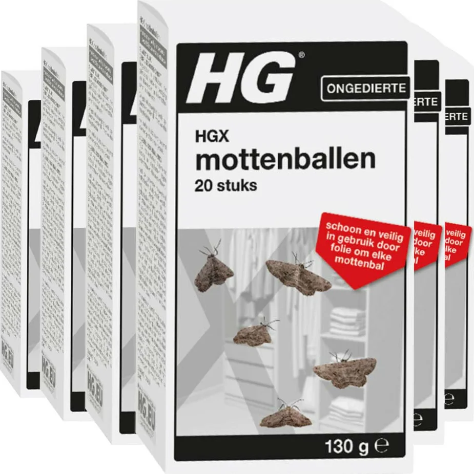 6x HG X Mottenballen 20 stuks