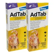 2x AdTab Anti Vlo en Teek Kauwtabletten Kat 0,5-2,0 kg 3 tabletten