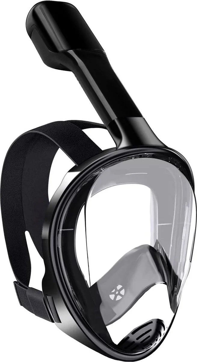 Vertrex Snorkelmasker S/M – Kind – Snorkel Kinderen – Snorkelset – Duikmasker Full Face – Zwart – Verstelbaar – 180° Kijkhoek