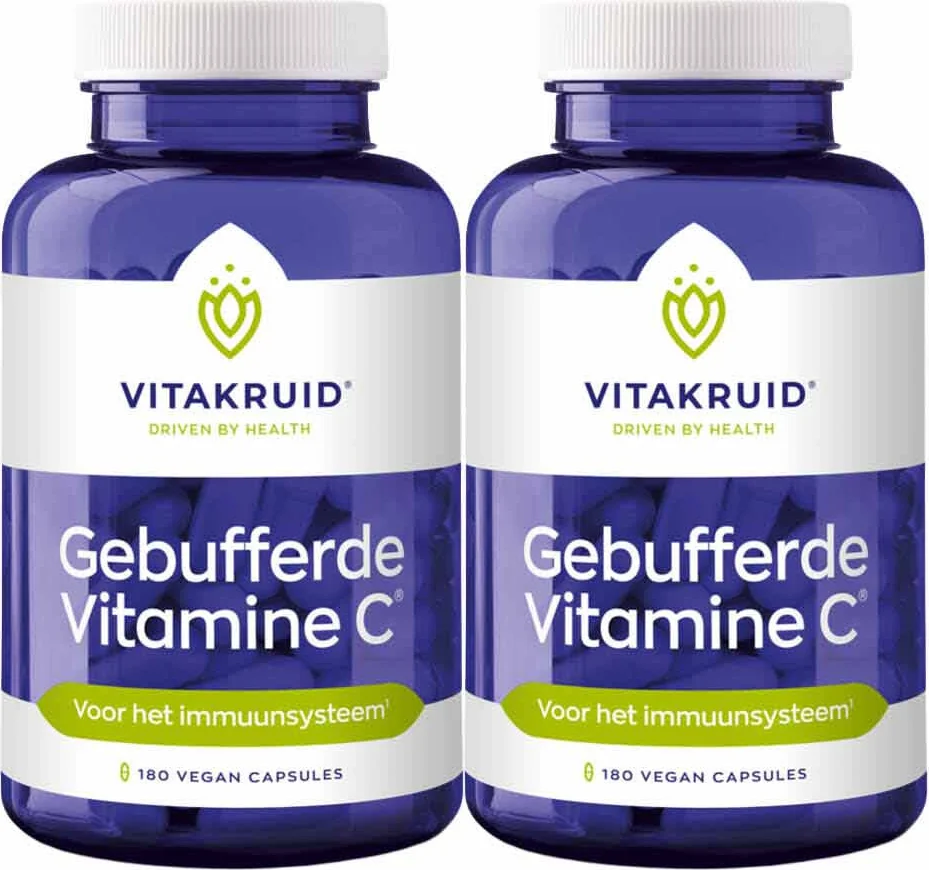 2x Vitakruid Gebufferde Vitamine C 180 vegacapsules