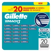 Gillette Mach3 Base Scheermesjes Voor Mannen - 20 stuks - Brievenbusverpakking