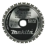 Makita Cirkelzaagblad voor Zacht Staal | Specialized | Ø 136mm Asgat 20mm 30T - B-33526