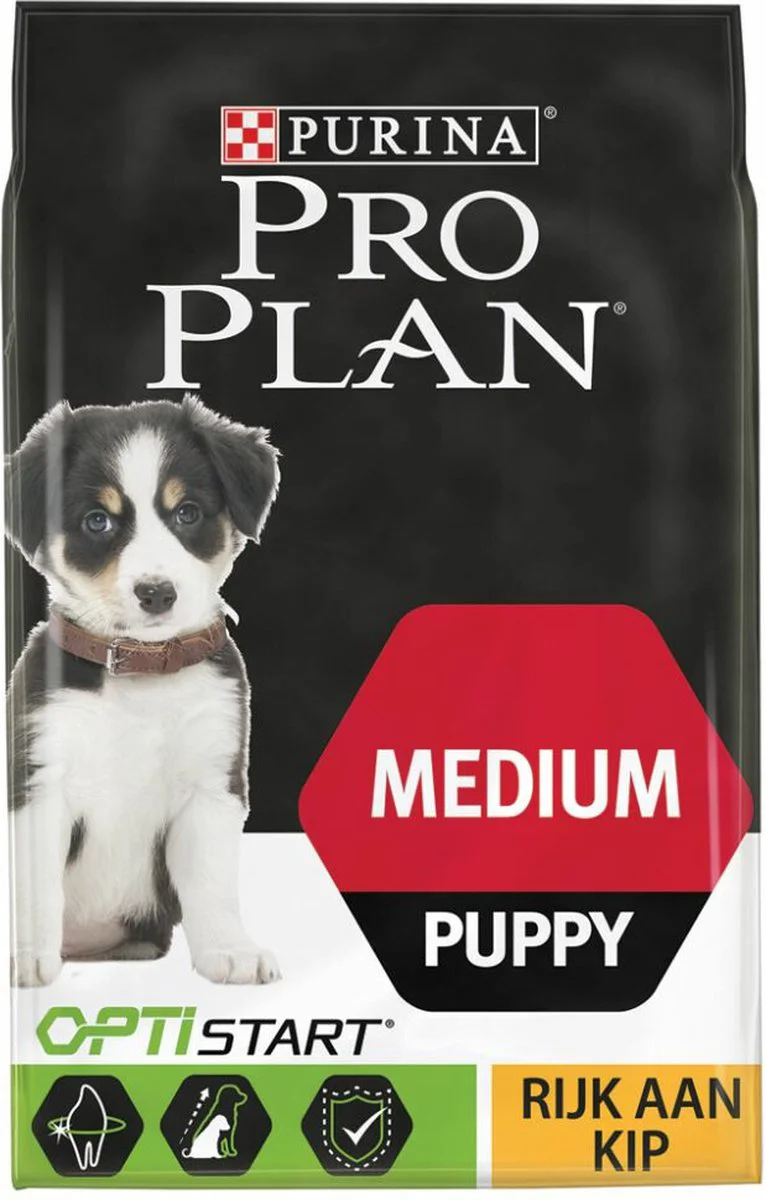 4x Pro Plan Hondenvoer Droog Puppy Medium Healthy Start Kip 3 kg