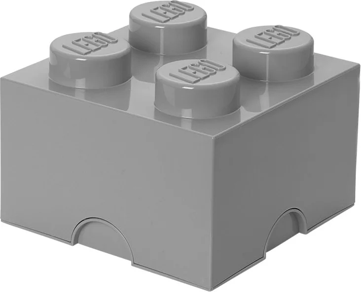 LEGO Opbergsteen met 4 noppen - steengrijs