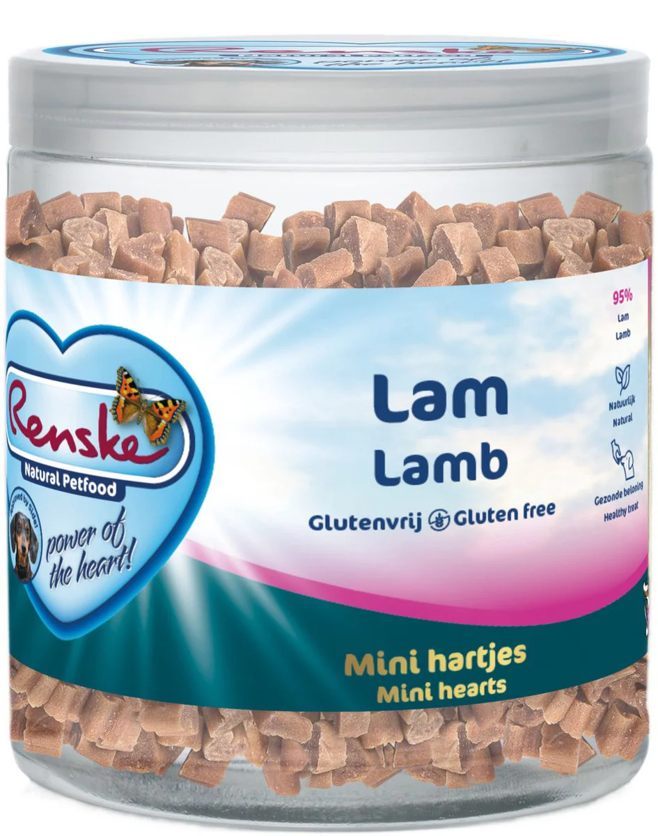 Renske Gezonde Beloning Mini Hartjes Hondensnack Lam 300 gr