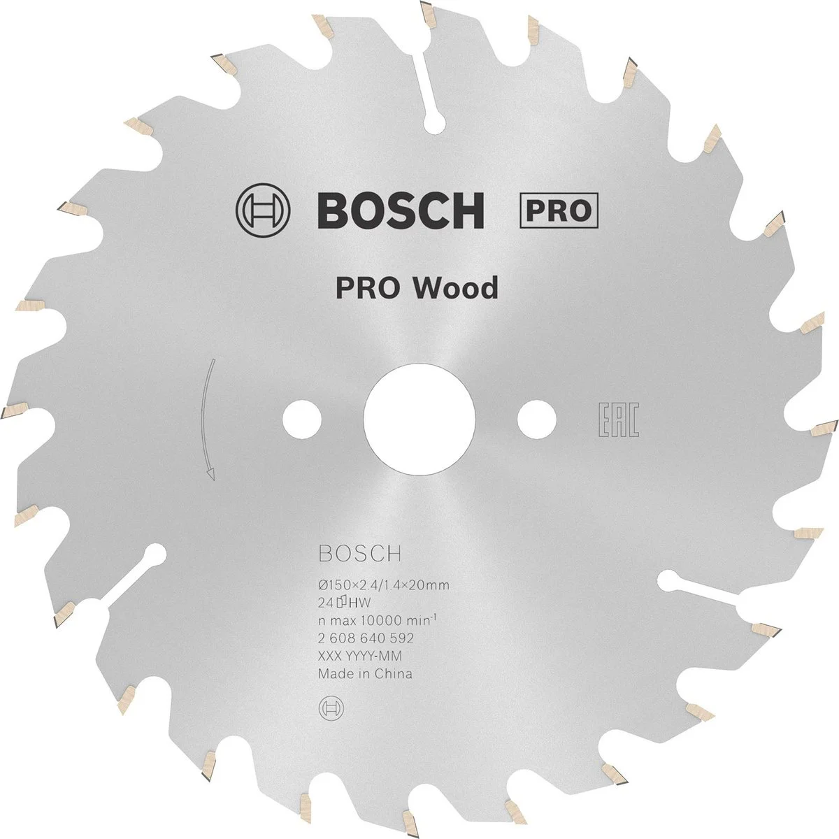 Bosch Professional PRO Wood Cirkelzaagblad | 150 x 2,4 x 20 mm | 24-tands - 2608640592
