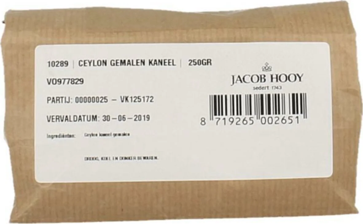 Jacob Hooy Kaneel Ceylon Gemalen 250GR