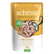 12x Schesir Kattenvoer Pouch Tonijn - Kip in Gelei 85 gr