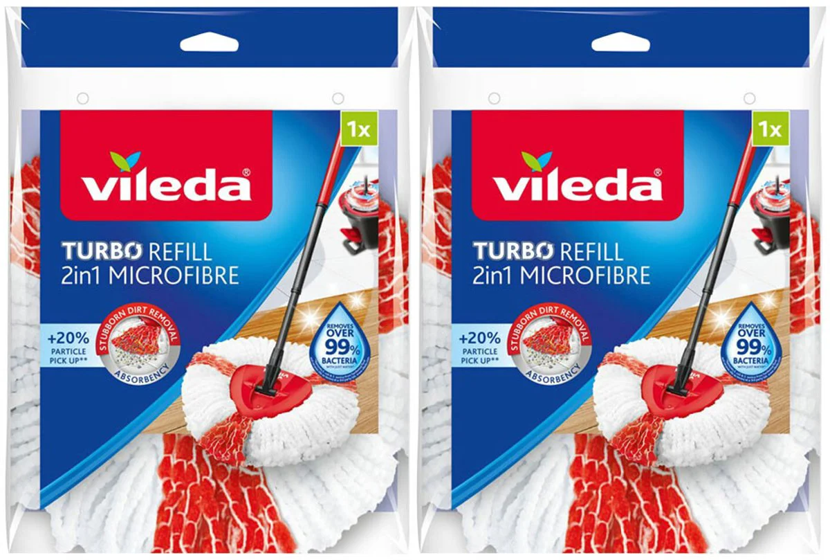 2x Vileda Turbo 2-in-1 Navulling