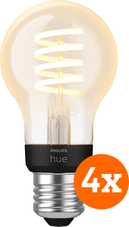 Philips Hue Filamentlamp White Ambiance Standaard E27 4-pack