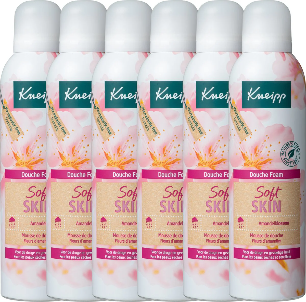 6x Kneipp Douche Foam Soft Skin Amandelbloesem 200 ml