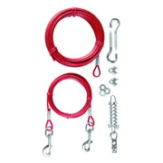 Trixie Spanlijn Rood 15m - Schokdempend, Kunststof Coating - Geschikt voor Honden Tot 50kg