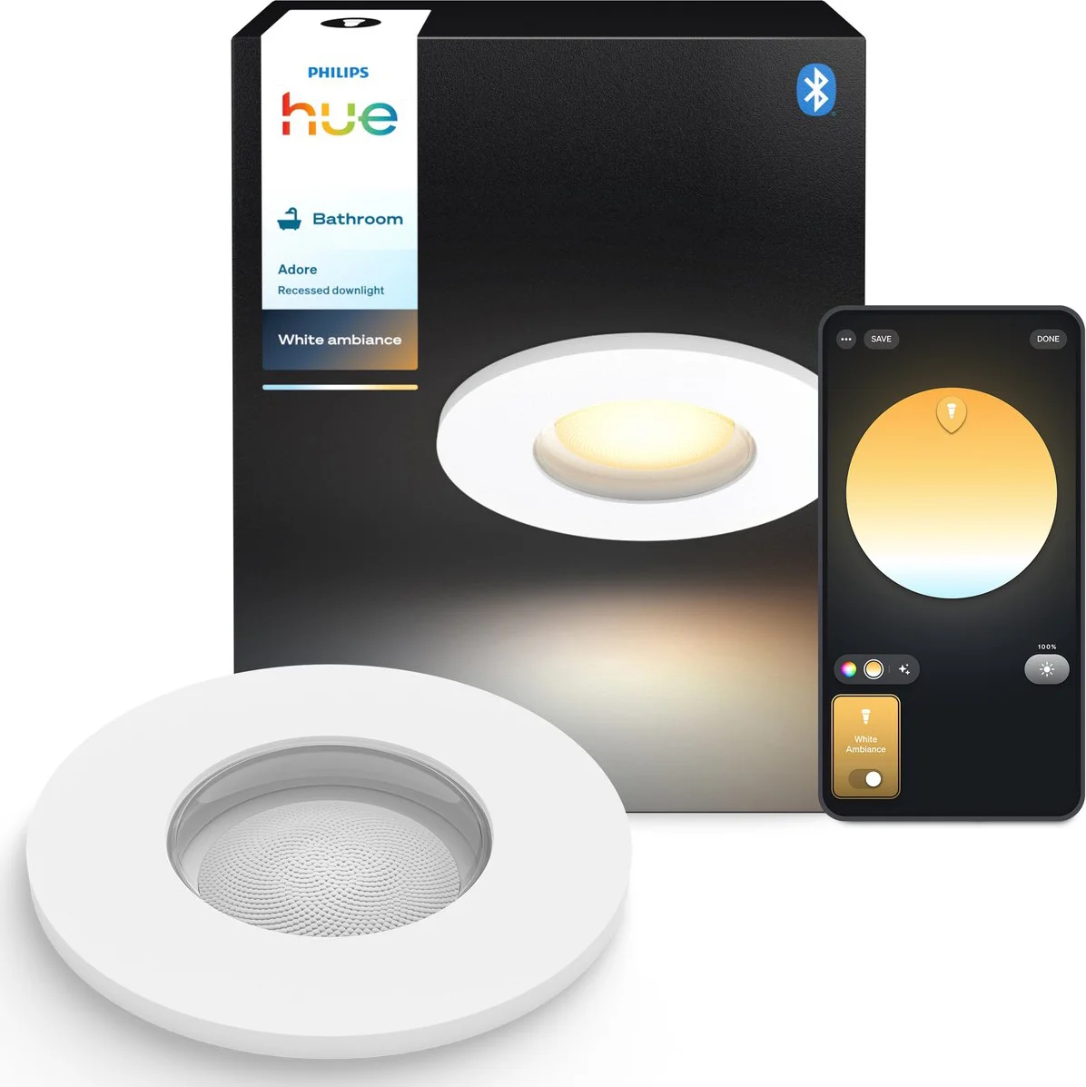 Philips Hue Adore badkamerinbouwspot White Ambiance Wit