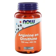 NOW Arginine & Ornithine 500/250 Capsules 100ST