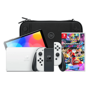 Nintendo Switch OLED Wit + Mario Kart 8 Deluxe + BlueBuilt Beschermhoes