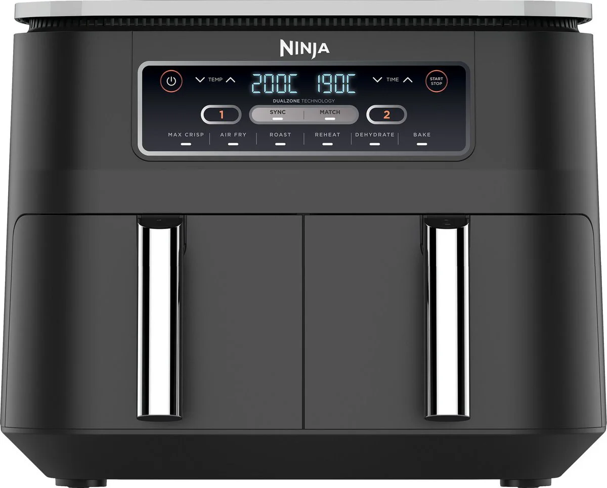 Ninja Dubbele Airfryer XXL - 7.6 Liter - 2020 Model - Dual Zone Technologie - AF300EU