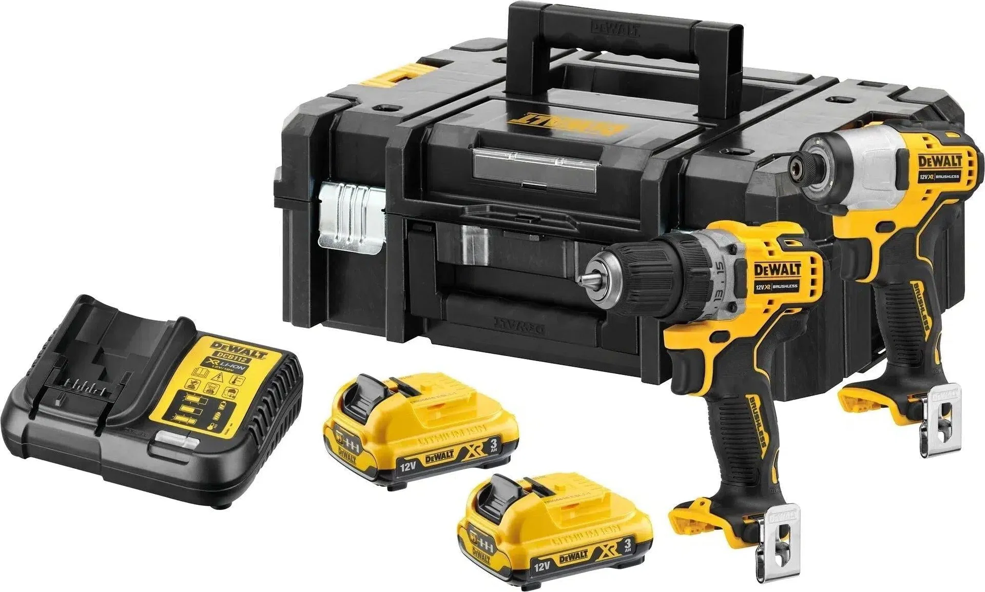 DeWALT DCK2110L2T Accu combiset 2-delig (DCD710 + DCF815) 12V XR 3.0Ah in TSTAK