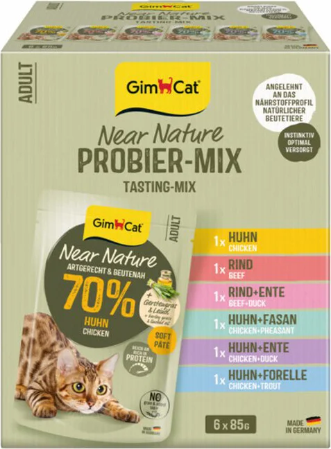 GimCat Kattenvoer Near Nature Mix 6 x 85 gr