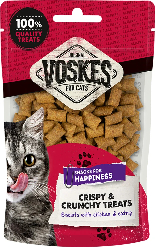 Voskes Kattensnack Crispy & Crunchy Kip & Catnip 60 gr
