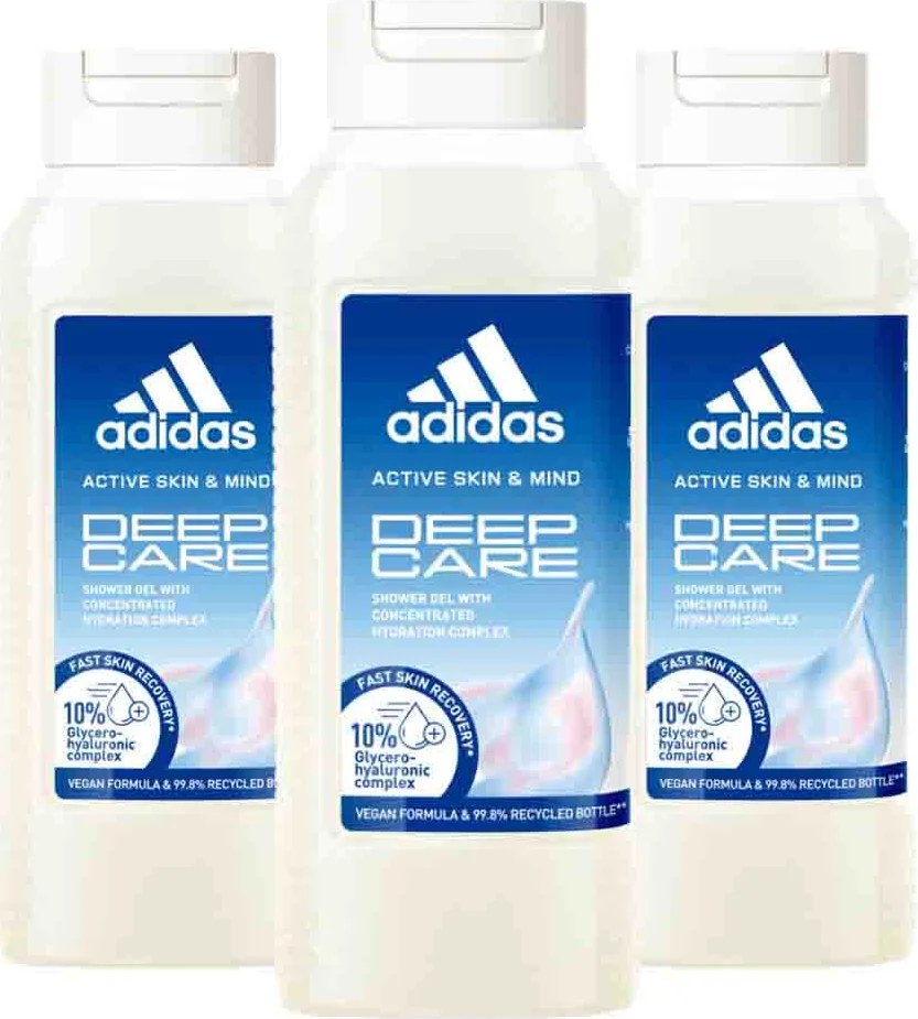 3x Adidas Shower Gel Active Skin & Mind Deep Care W 250 ml