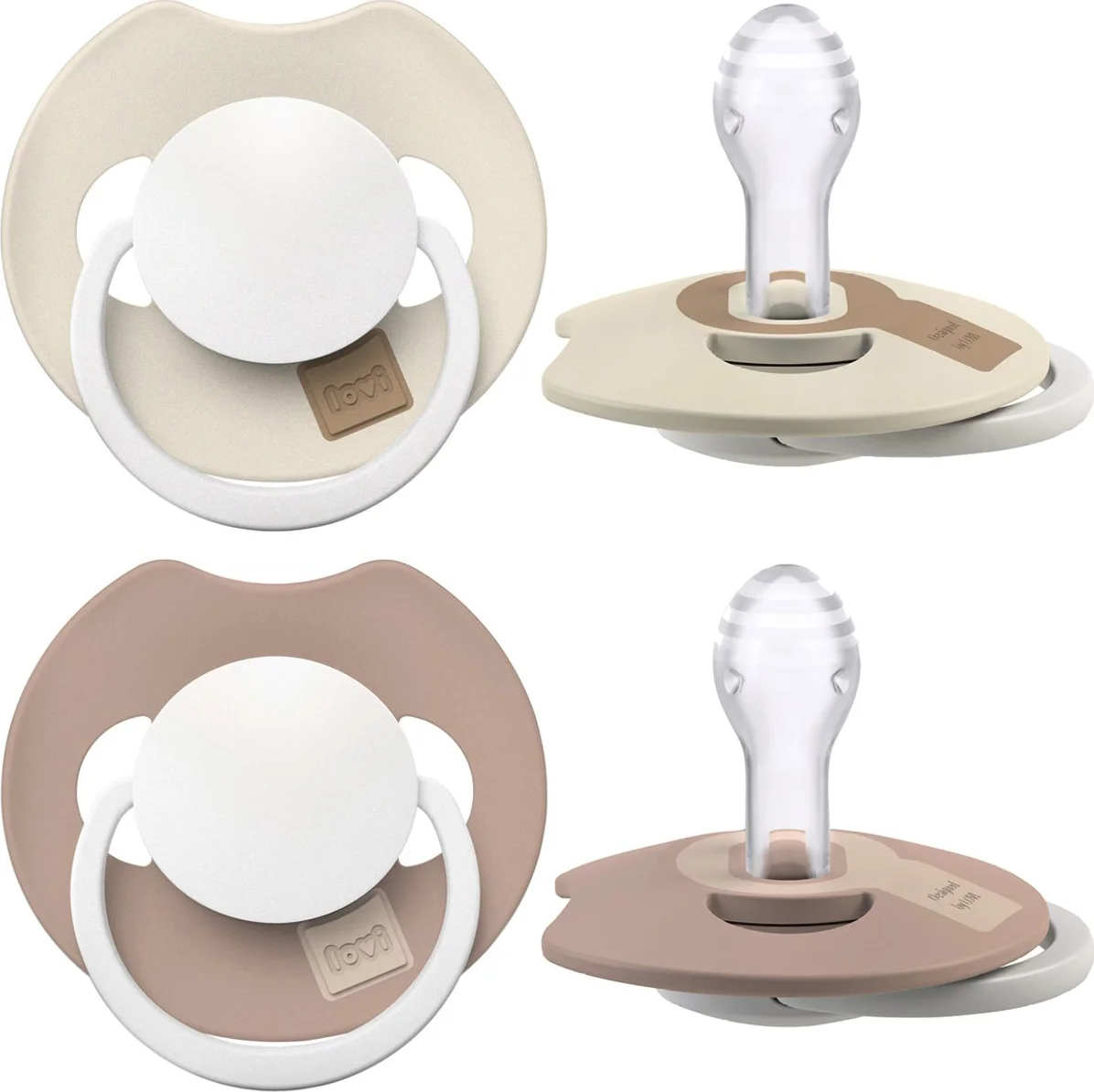 Difrax LOVI Fopspeen Dynamisch 6-18 m Prime Glow Ivory Blush 2ST