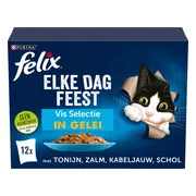 4x Felix Kattenvoer Nat in Gelei Elke Dag Feest Vis Selectie 12 x 85 gr
