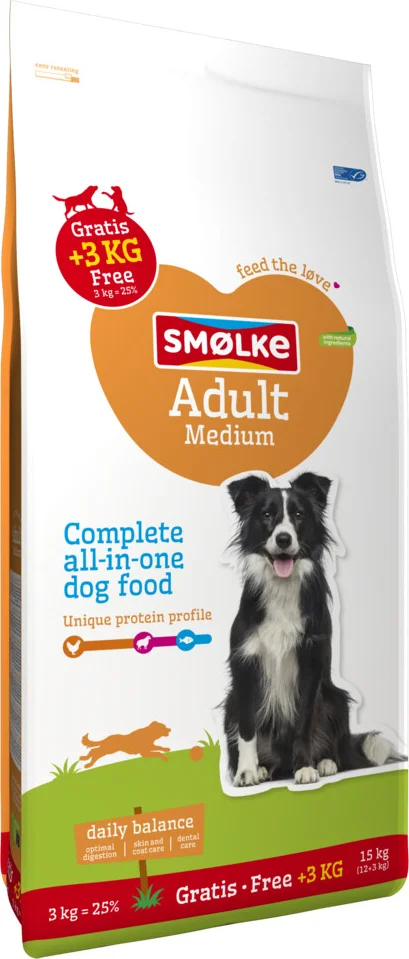Smolke Hondenvoer Adult Medium 12 + 3 kg