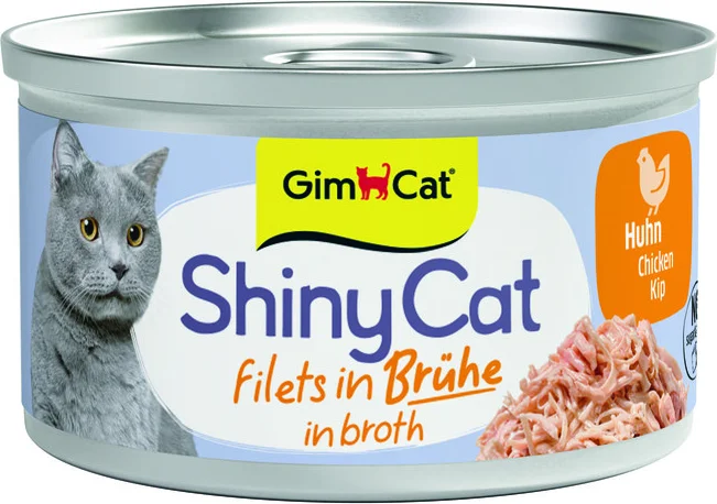 GimCat Kattenvoer Nat ShinyCat Filets in Bouillon Kip 70 gr