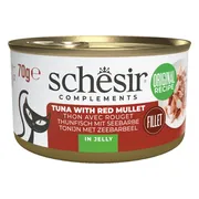 12x Schesir Complementary Kattenvoer Tonijn & Rode Mul in Gelei 70 gr