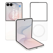 Samsung Galaxy Z Flip 8 256GB Wit 5G + Samsung Back Cover met Magneet Transparant