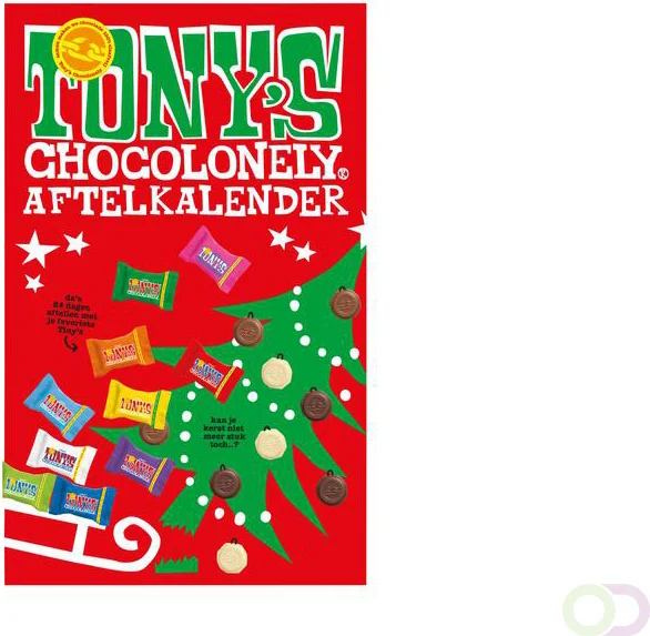 Tony's Chocolonely Mega Adventskalender 2025 - Sint en Kerst- Chocolade cadeau - 10 smaken - Fairtrade - 12 stuks