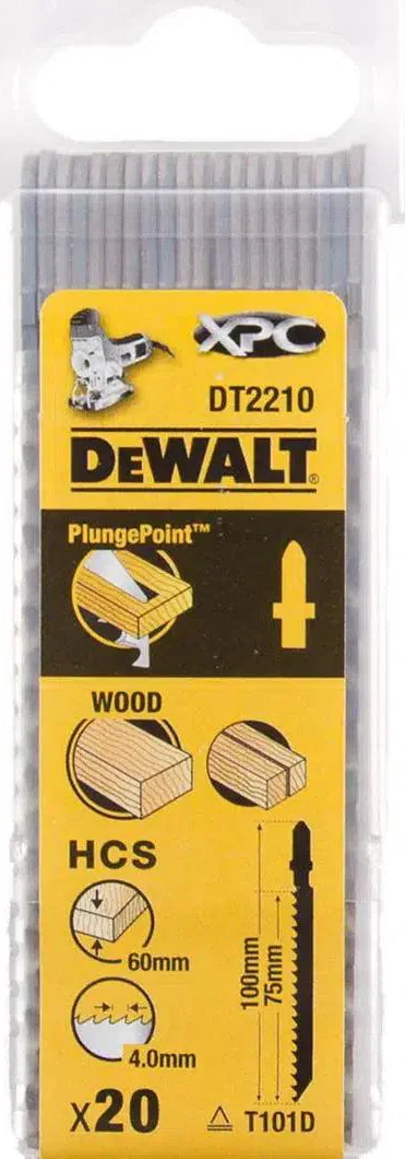 DeWALT DT2210 T 101 D Decoupeerzaagblad voor Hout VE=20