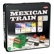 Tactic Domino Mexican Train – Bordspel – Luxe Tin – Wereldberoemd Dominospel met Gekleurde Stenen – 2 tot 8 Spelers – Vanaf 7 Jaar