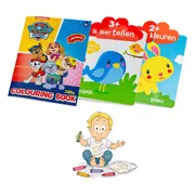 3 kleurboeken / stickerboeken voordeelpakket - Voor kinderen van 2 jaar en 3 jaar - Eerste kleurboek voor peuters met extra grote stickers - Paw Patrol - Leren tellen - Dieren - Kleuren leren - Cadeau jongen / meisje - Tekenen - Doeboeken