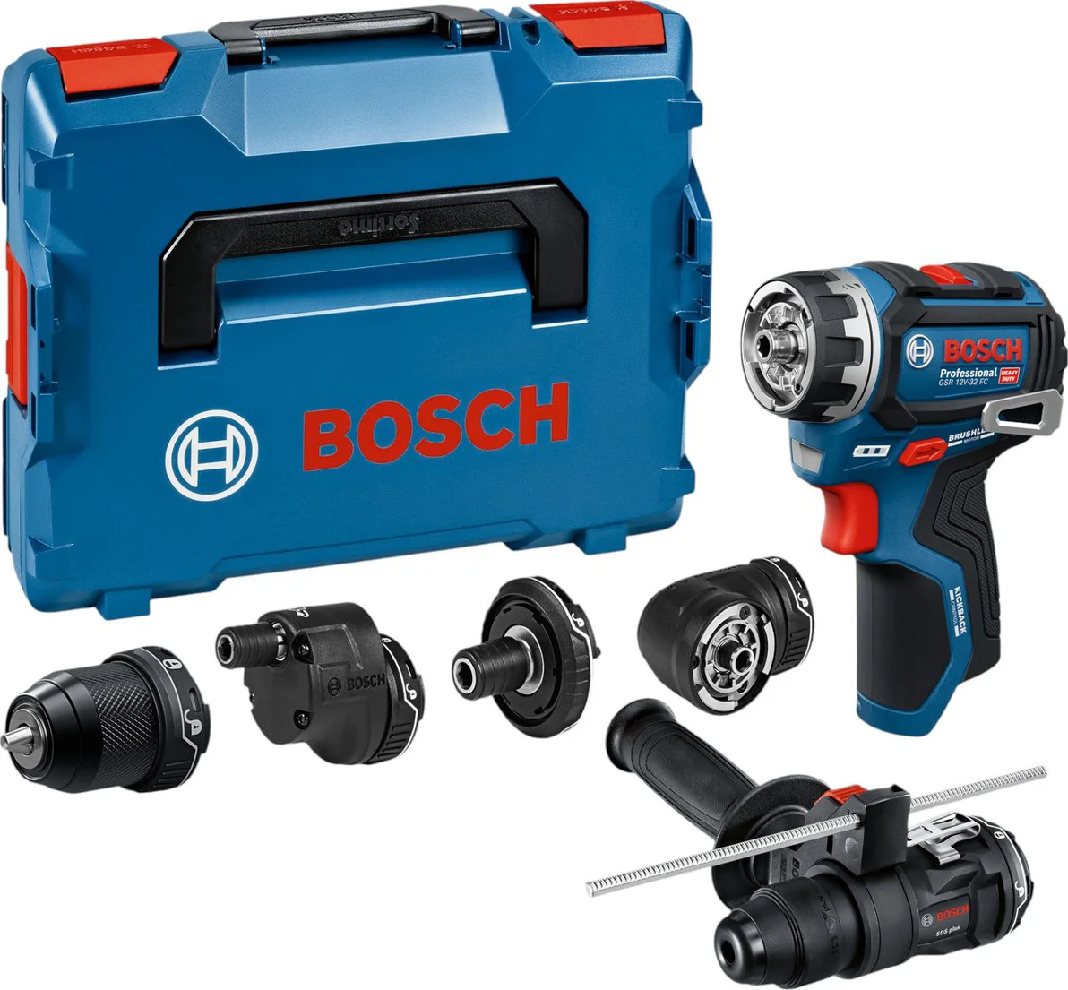 Bosch Professional GSR 12V-32 FC FlexiClick schroefboormachine +5 opzetstukken 12V Basic Body in L-Boxx - 06019N7102