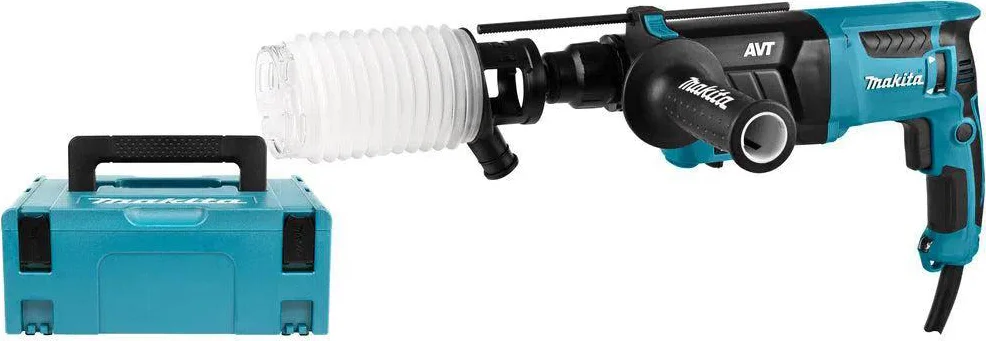 Makita HR2631FTJ Combihamer SDS-Plus 2,4J + snelwisselboorkop + stofafzuigset 800W in Mbox