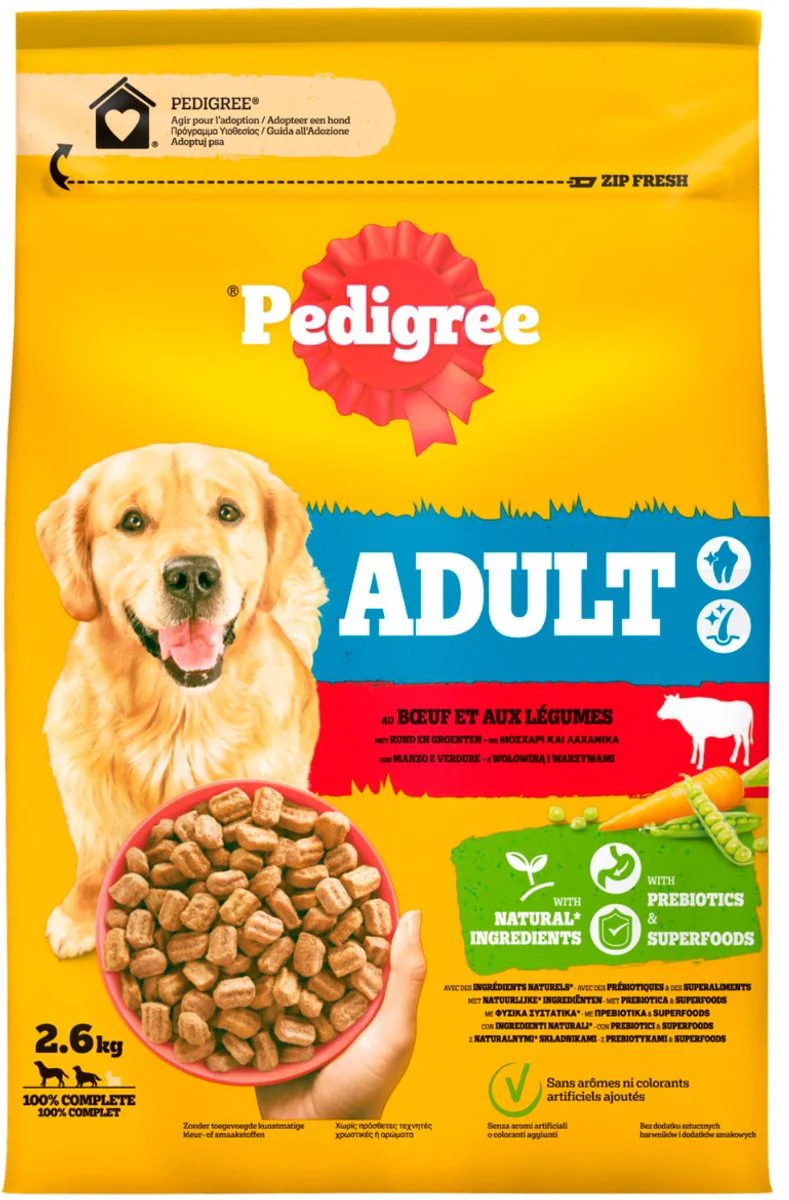 Pedigree Adult Hondenbrokken Rund en Groenten 2,6 kg