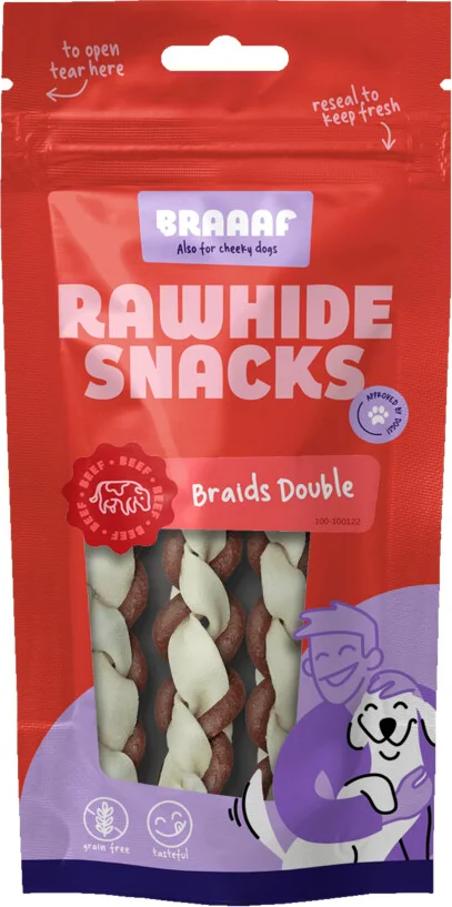 Braaaf Hondensnack Twister Double 12 cm 60 gr