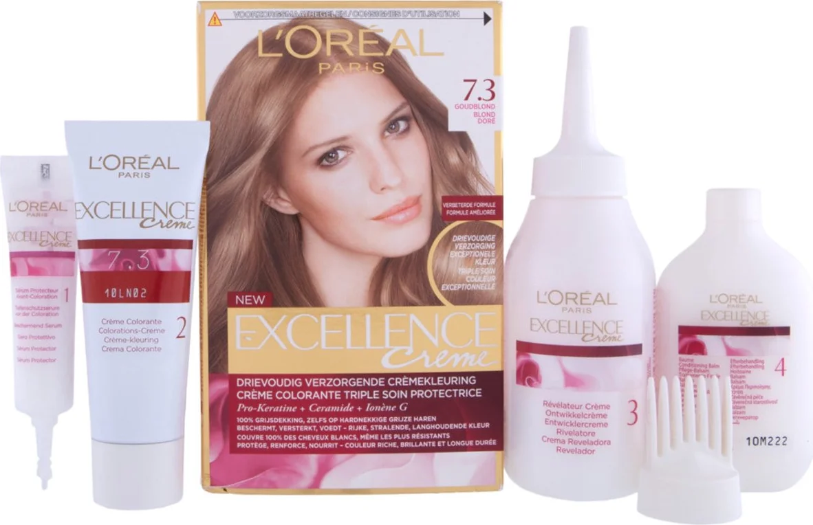 L'Oréal Excellence Crème Permanente Crèmekleuring 7.3 Goud Middenblond